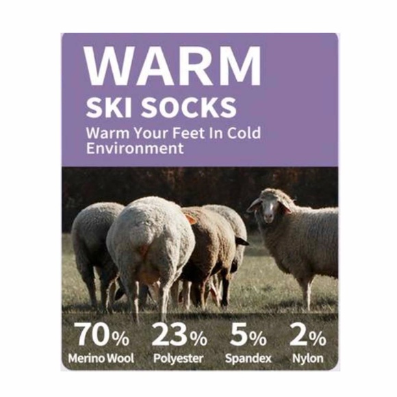 3 Pr Merino Wool Knee Socks Medium - Picture 2 of 5